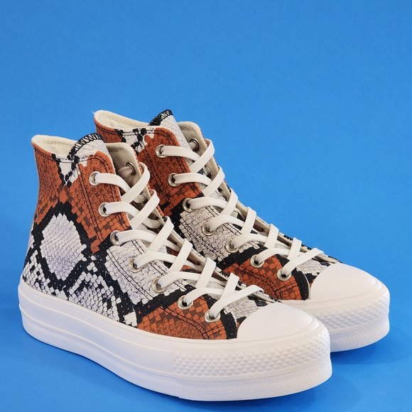 Converse CTAS Hi Authentic Glam Snakeskin Women's Platform Sneakers 573082C NWT - Picture 1 of 6